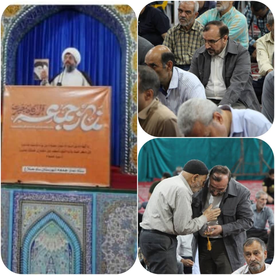 حضور علی حدادی در نمازجمعه شهر هشتگرد